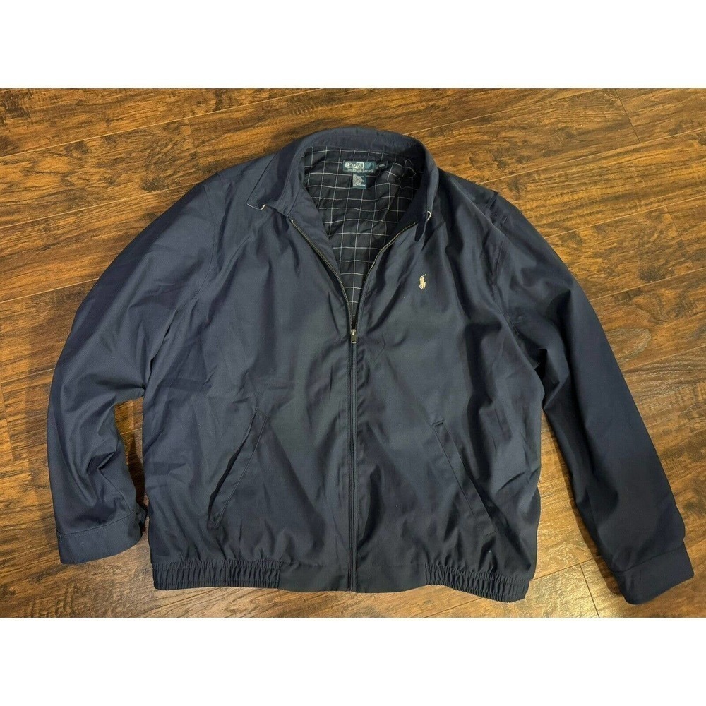 Ralph Lauren Jacket Blue Gold Pony Long Sleeve Outdoor Pockets Mens Sz:XXL
